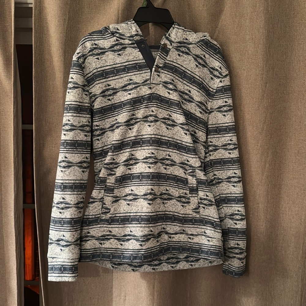 Depart west hooded half button up